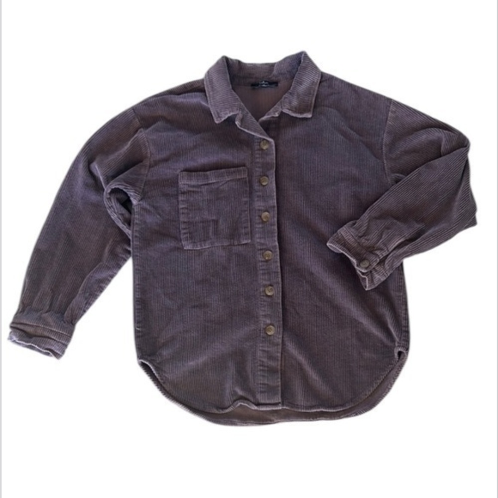 Lulus purple corduroy shacket shirt jacket size medium
